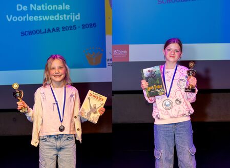 Kiki en Levine kronen zich tot Voorleeskampioenen van Haarlemmermeer